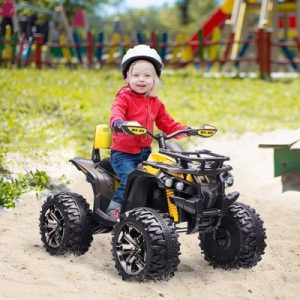 Best Choice Products 12V Kids Electric 4-Wheeler ATV Quad Ride On Car Toy w/ 3.7mph Max Speed, Treaded Tires, LED Headlights, AUX Jack, Radio - Black
